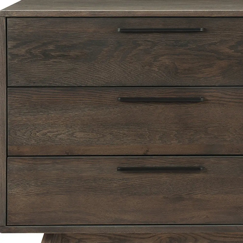 63" Dark Brown Solid Wood Six Drawer Double Dresser - GreatEagleInc