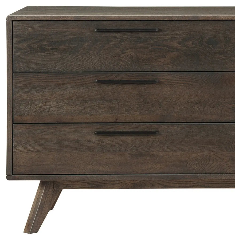 63" Dark Brown Solid Wood Six Drawer Double Dresser - GreatEagleInc
