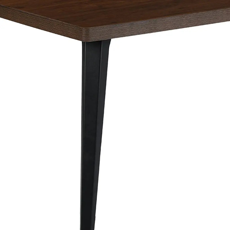 63" Dark Brown and Black Wood and Iron Dining Table Homeroots Kitchen & Dining