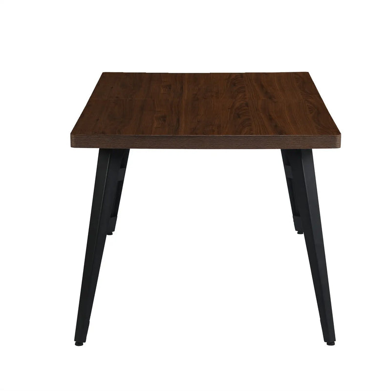 63" Dark Brown and Black Wood and Iron Dining Table Homeroots Kitchen & Dining