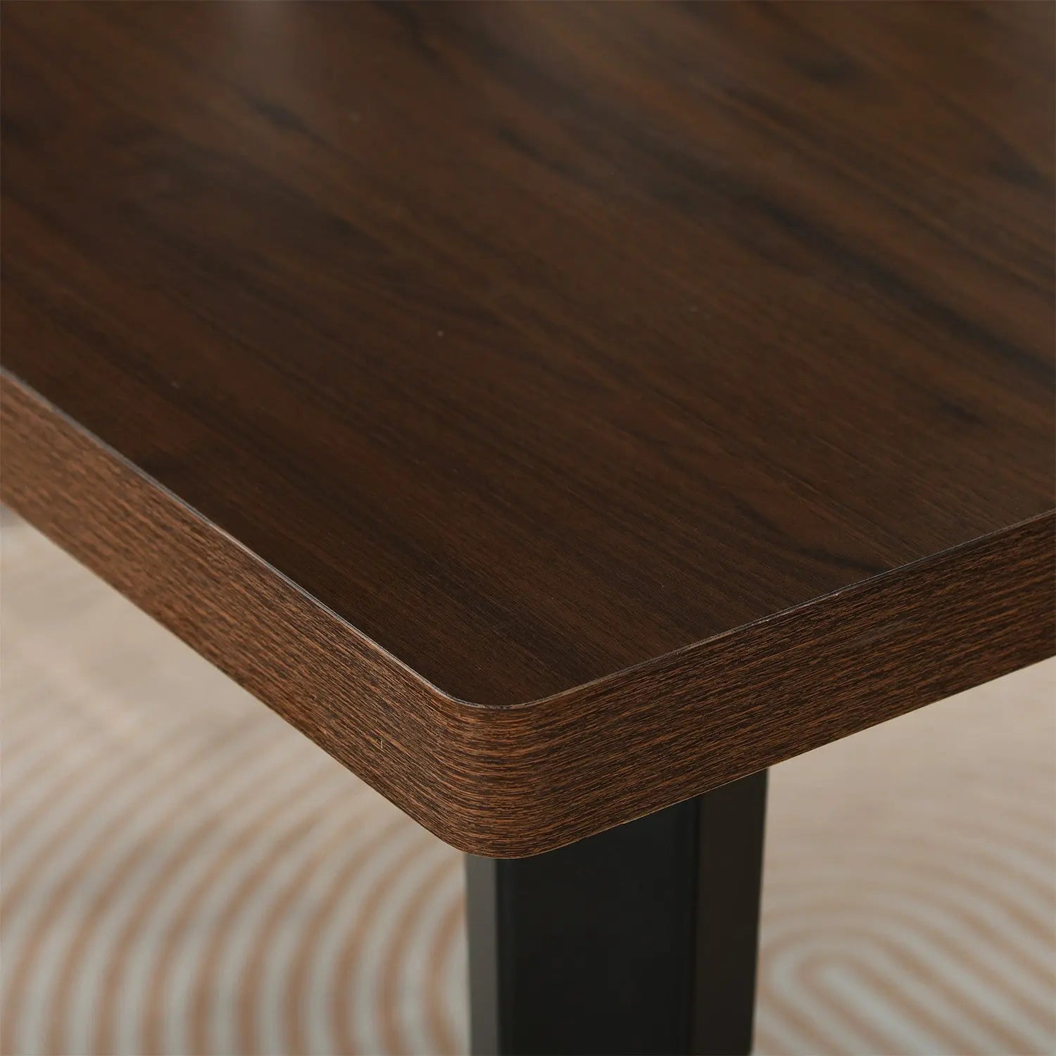 63" Dark Brown and Black Wood and Steel Dining Table Homeroots Kitchen & Dining