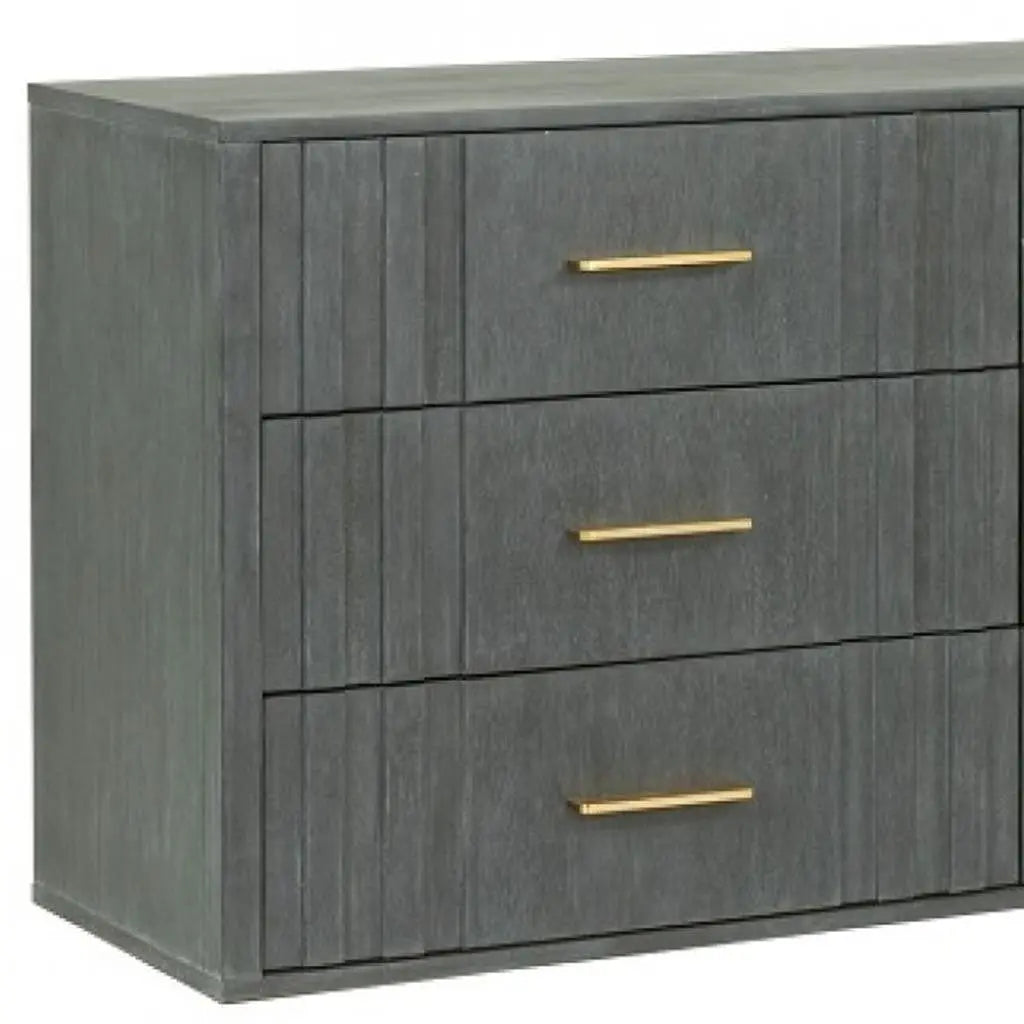 63" Dark Grey Solid And Manufactured Wood Six Drawer Dresser Homeroots Bed & Bath