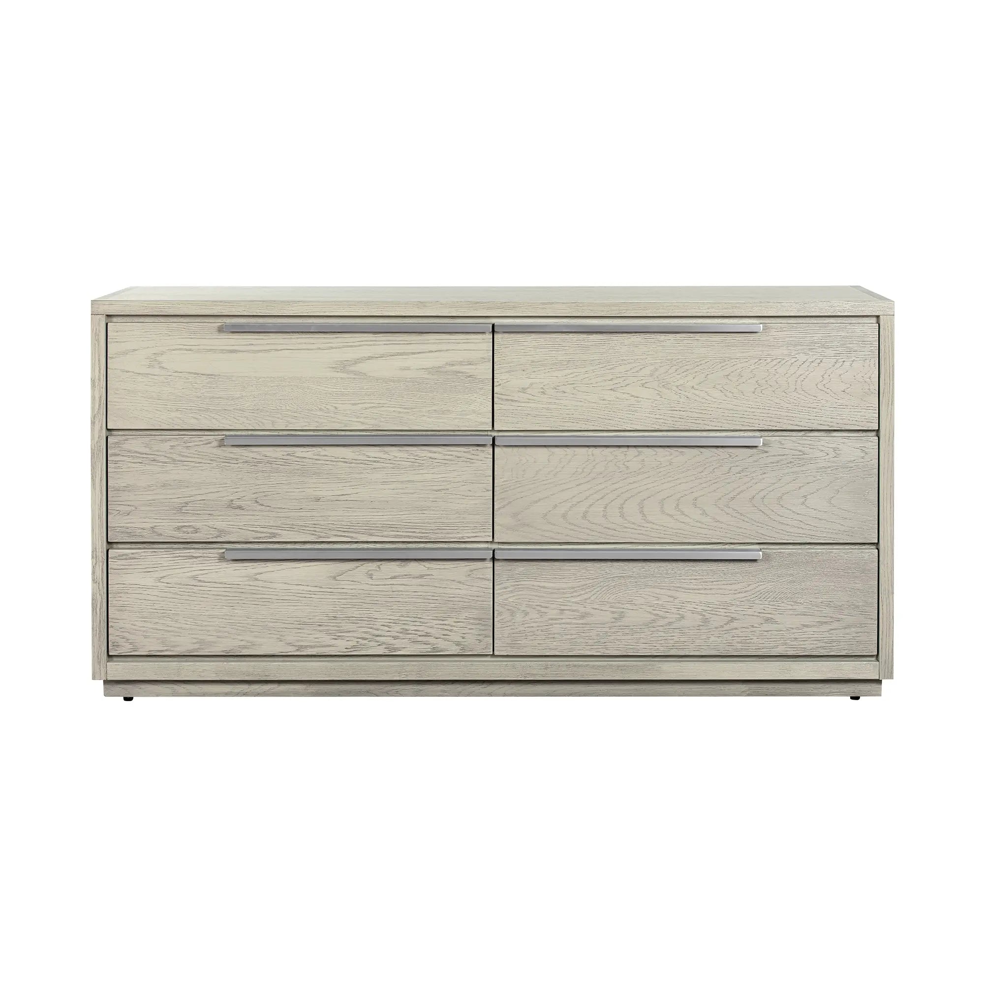 63" Gray Solid Wood Six Drawer Double Dresser Homeroots Bed & Bath