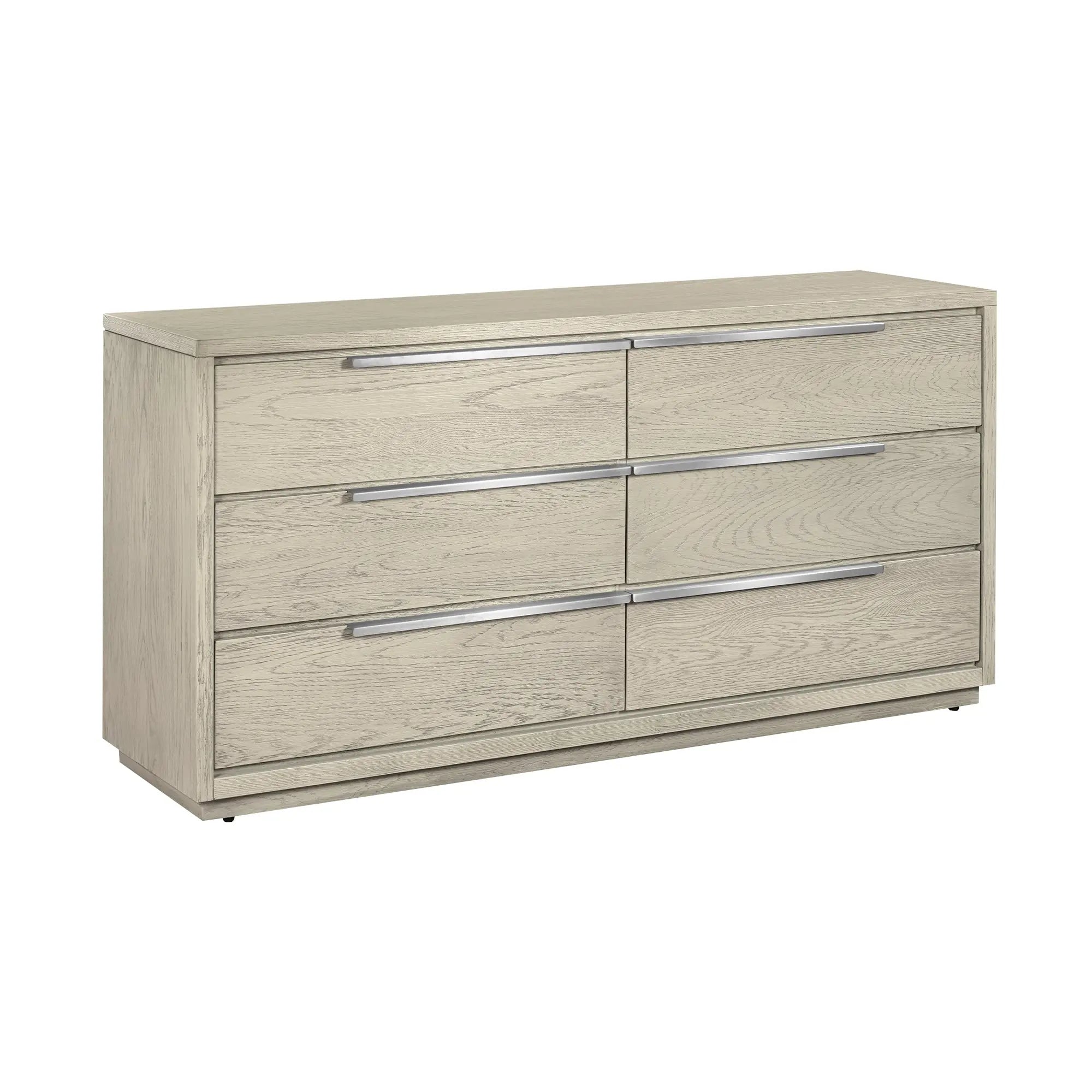 63" Gray Solid Wood Six Drawer Double Dresser Homeroots Bed & Bath