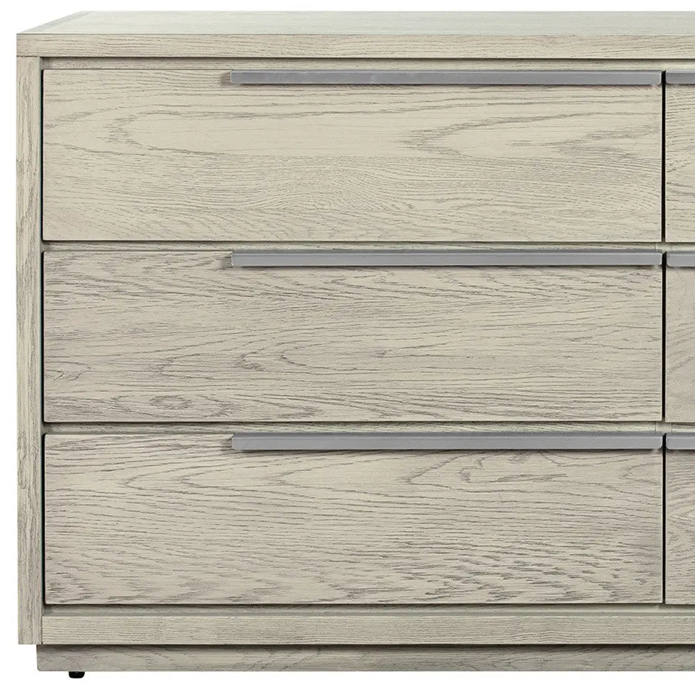 63" Gray Solid Wood Six Drawer Double Dresser Homeroots Bed & Bath