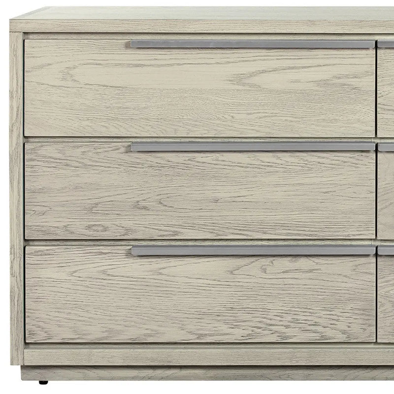 63" Gray Solid Wood Six Drawer Double Dresser Homeroots Bed & Bath
