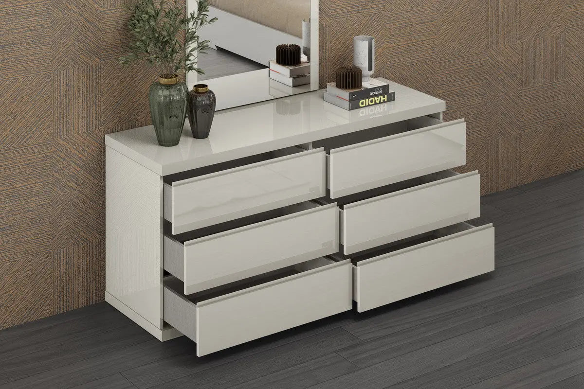 63" Gray Wood Six Drawer Double Dresser Homeroots Bed & Bath