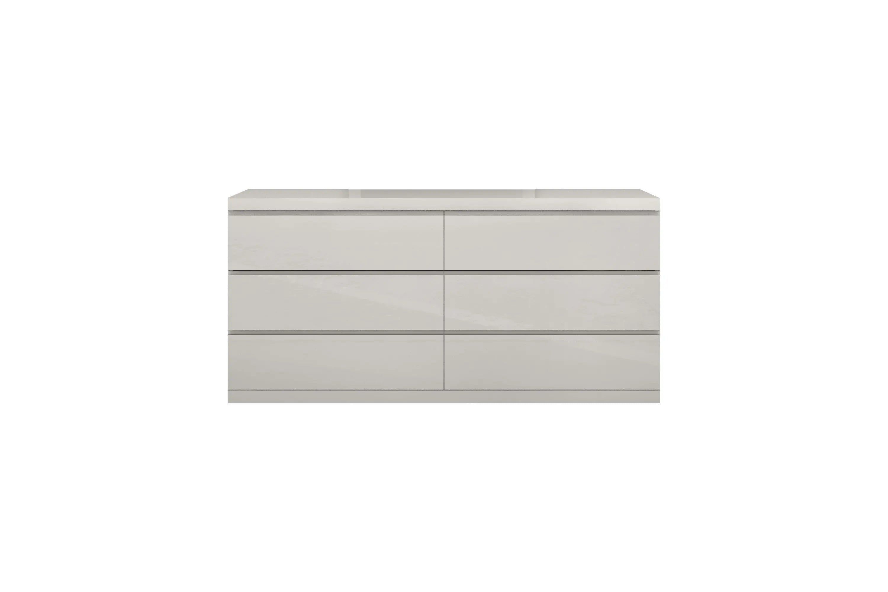 63" Gray Wood Six Drawer Double Dresser Homeroots Bed & Bath