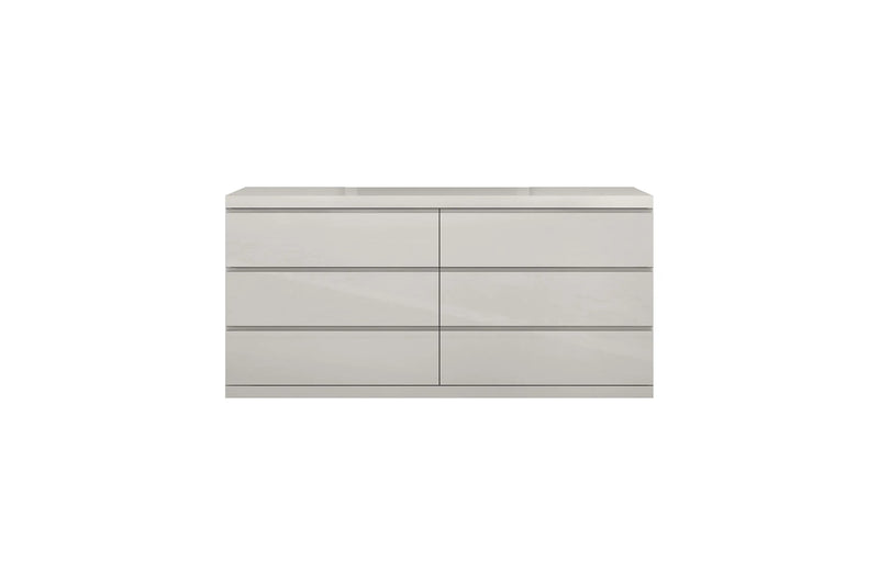 63" Gray Wood Six Drawer Double Dresser Homeroots Bed & Bath
