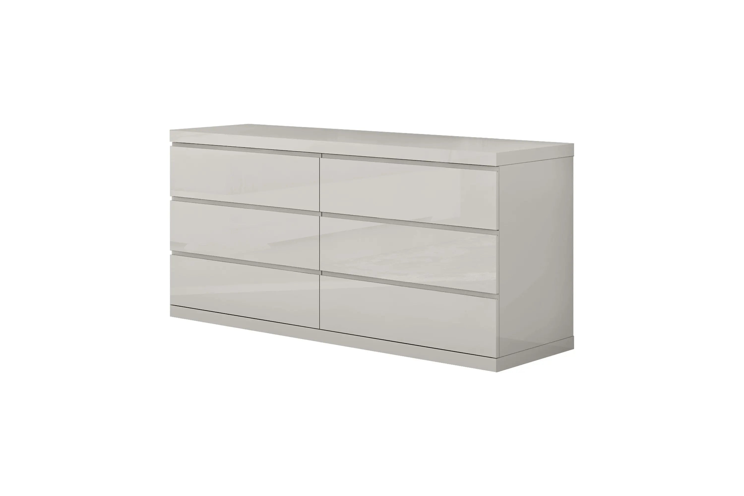 63" Gray Wood Six Drawer Double Dresser Homeroots Bed & Bath
