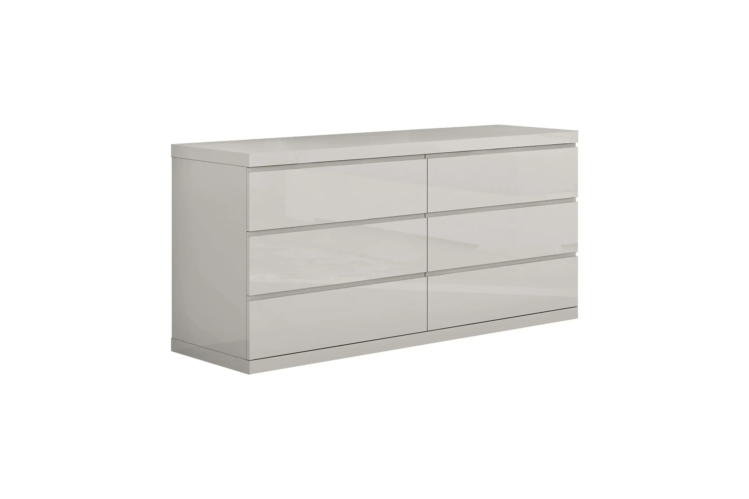 63" Gray Wood Six Drawer Double Dresser Homeroots Bed & Bath