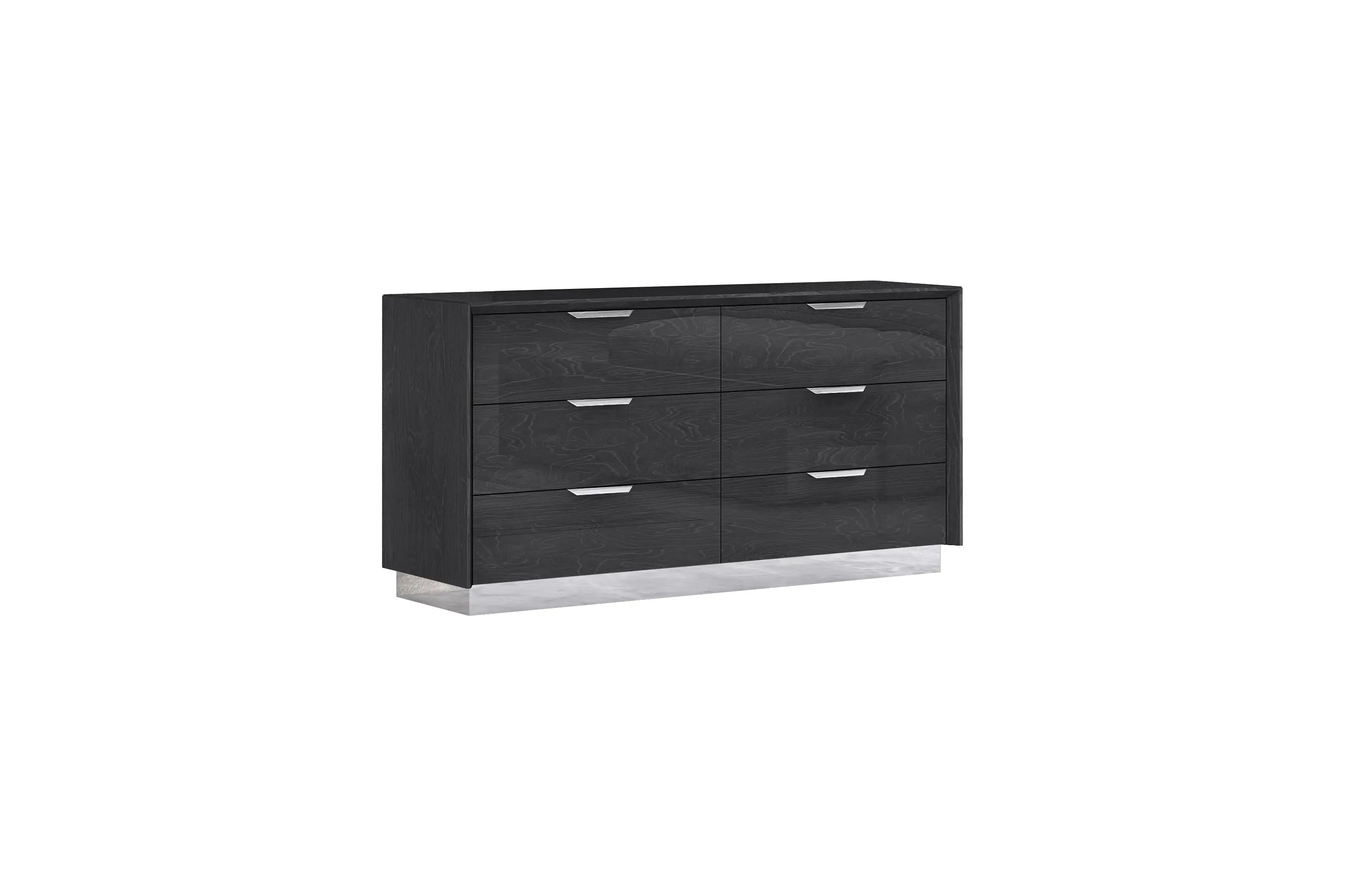 63" Grey Solid Wood Six Drawer Double Dresser Homeroots Bed & Bath