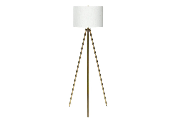 63" Matte Gold Floor Lamp with Cream Drum Shade Homeroots Lighting