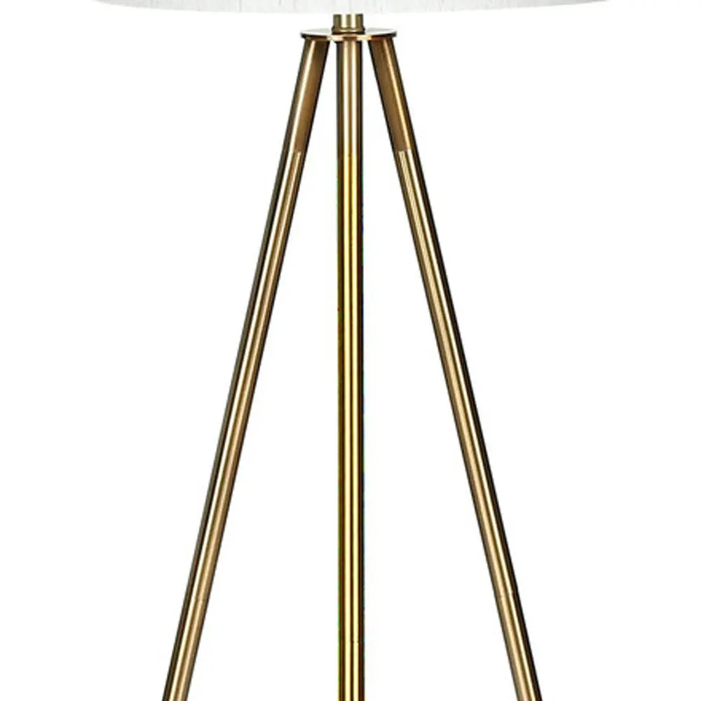 63" Matte Gold Floor Lamp with Cream Drum Shade Homeroots Lighting