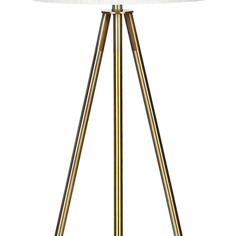 63" Matte Gold Floor Lamp with Cream Drum Shade Homeroots Lighting