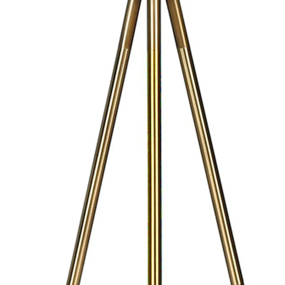 63" Matte Gold Floor Lamp with Cream Drum Shade Homeroots Lighting