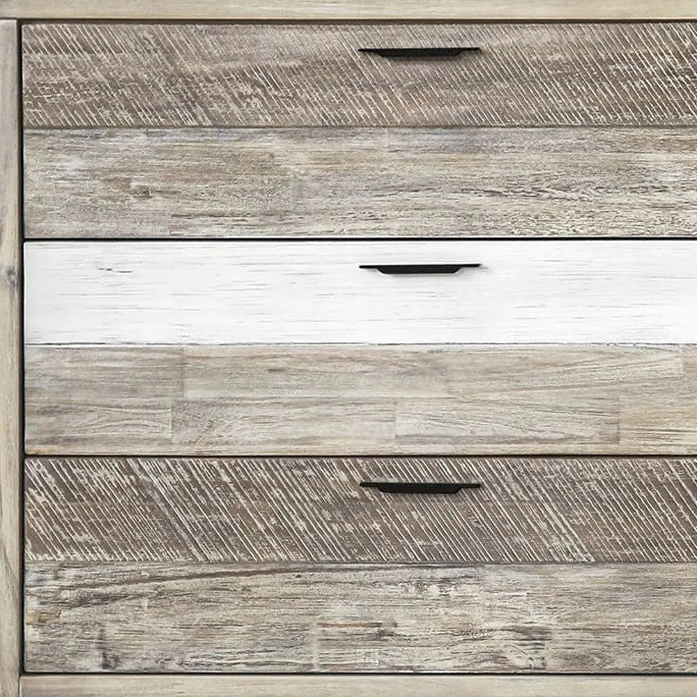 63" Natural and Ivory Solid Wood Six Drawer Double Dresser - GreatEagleInc