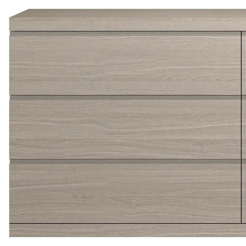 63" Oak Wood Six Drawer Double Dresser Homeroots Bed & Bath