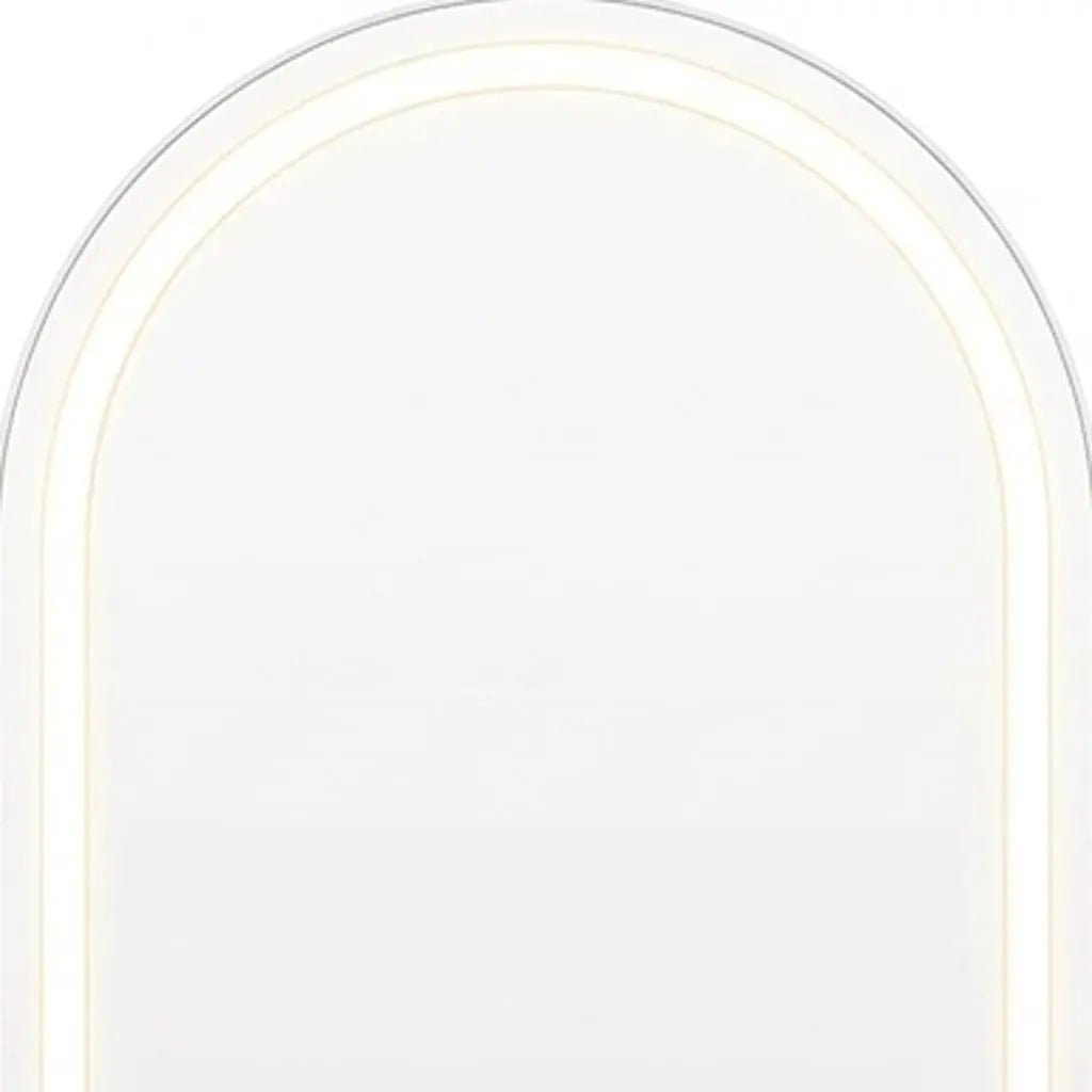 63" Silver Arch Lighted Freestanding And Wall Mounted Framed Full Length Mirror Homeroots Bed & Bath