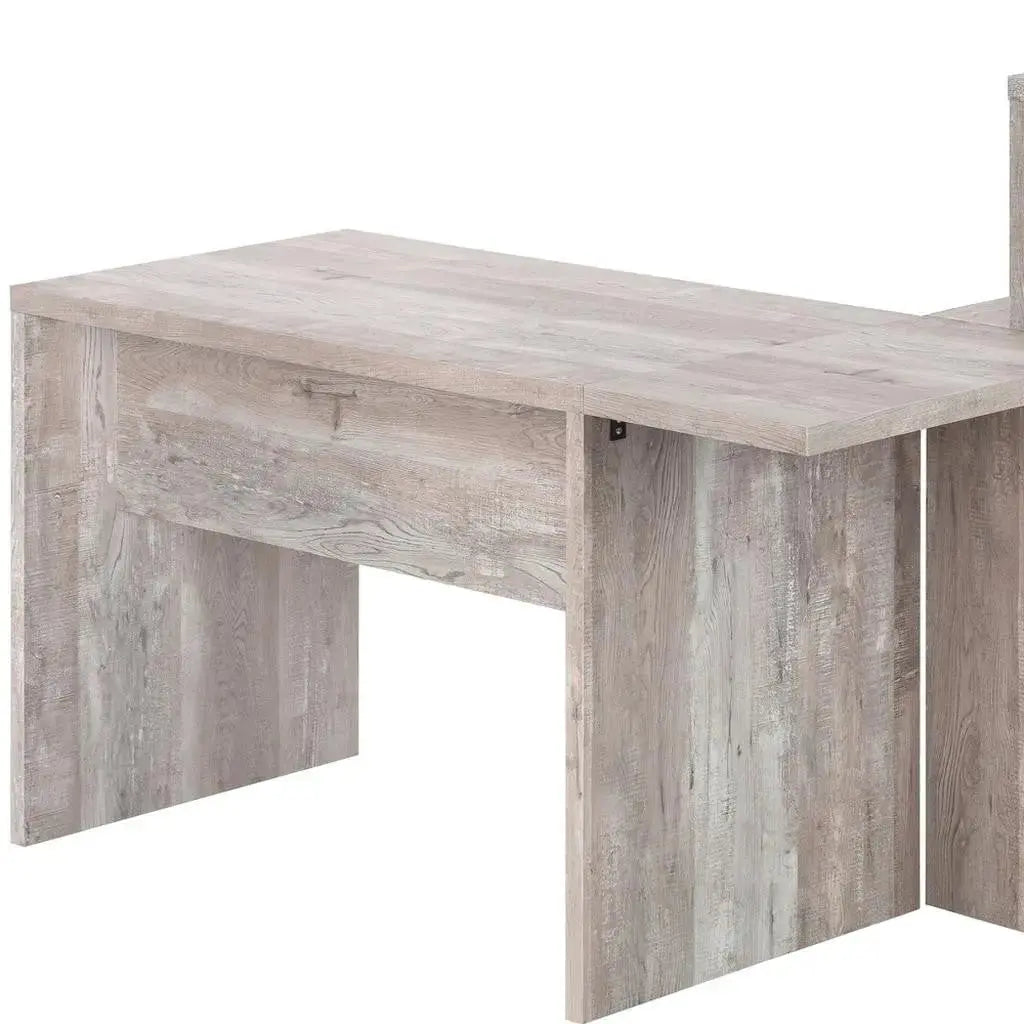 63" Taupe L Shape Computer Desk With Eight Drawers Homeroots Office