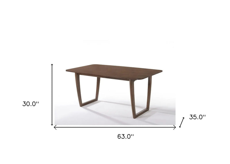 63" Walnut Rectangular Dining Table Homeroots Kitchen & Dining