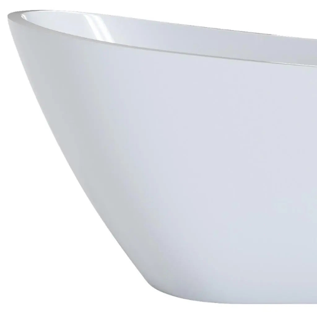 63" White Acrylic Oval Bath Tub Homeroots Bed & Bath