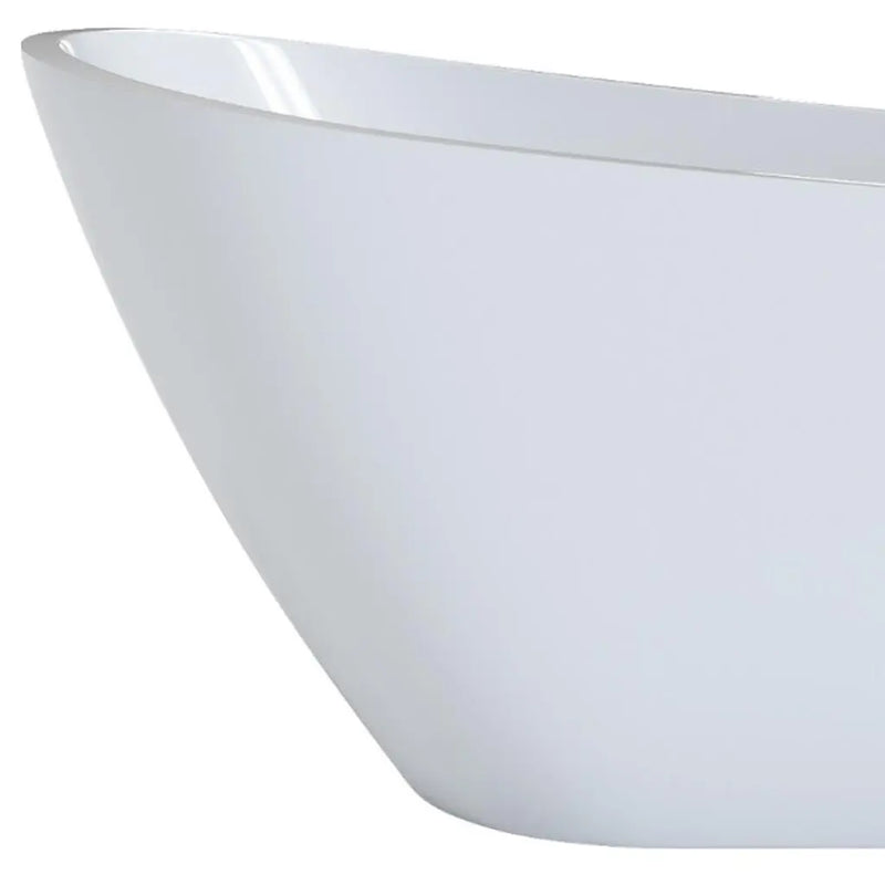 63" White Acrylic Oval Bath Tub Homeroots Bed & Bath