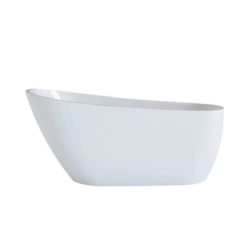 63" White Acrylic Oval Bath Tub Homeroots Bed & Bath