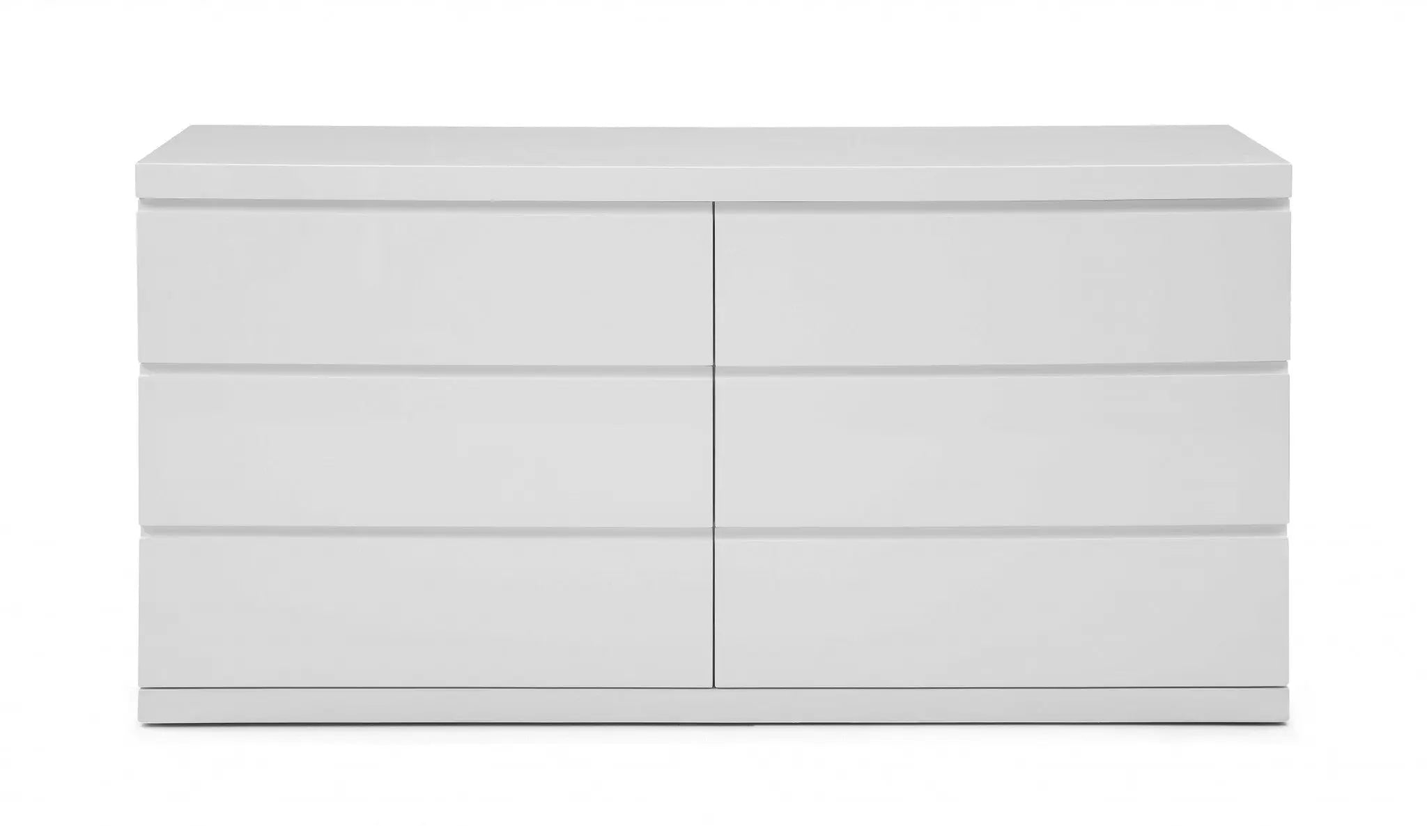 63" White Solid Wood Six Drawer Double Dresser - GreatEagleInc