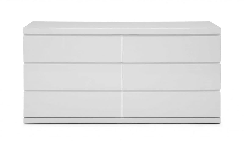 63" White Solid Wood Six Drawer Double Dresser - GreatEagleInc