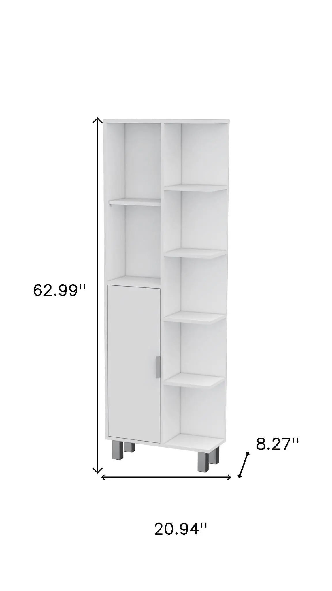 63" White Wood Accent Cabinet With Single Door Homeroots Kitchen & Dining