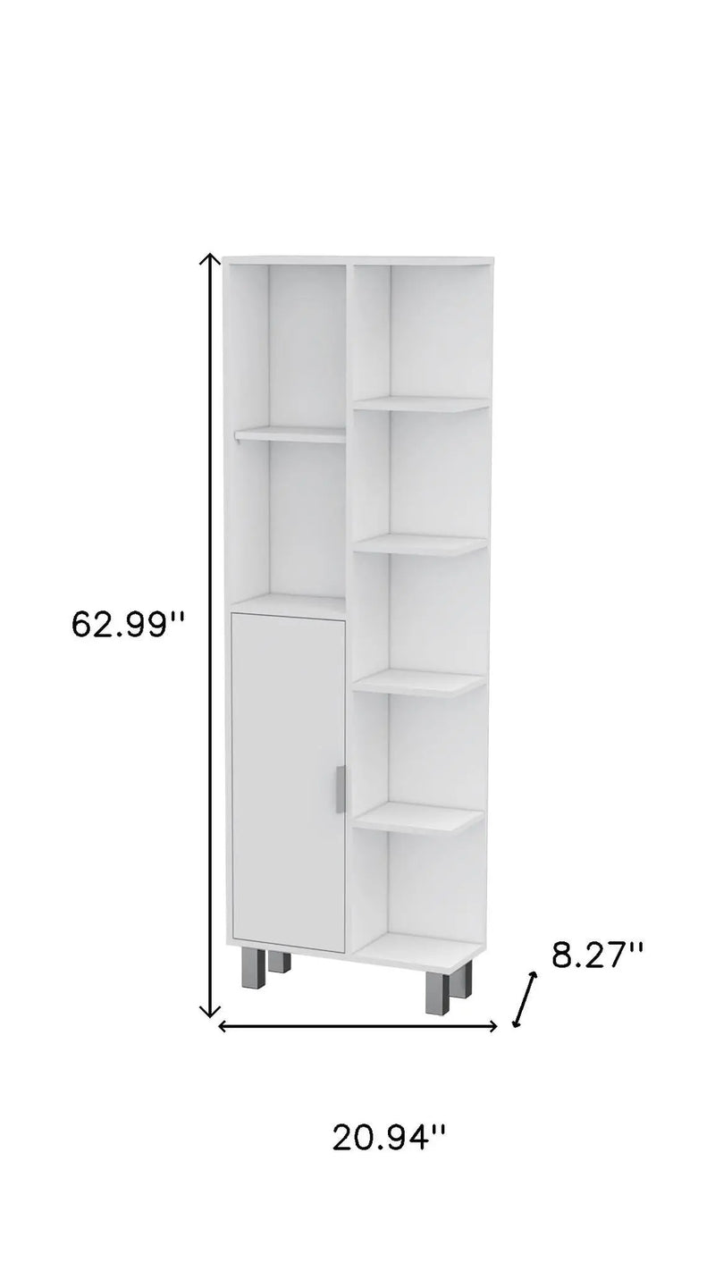 63" White Wood Accent Cabinet With Single Door Homeroots Kitchen & Dining