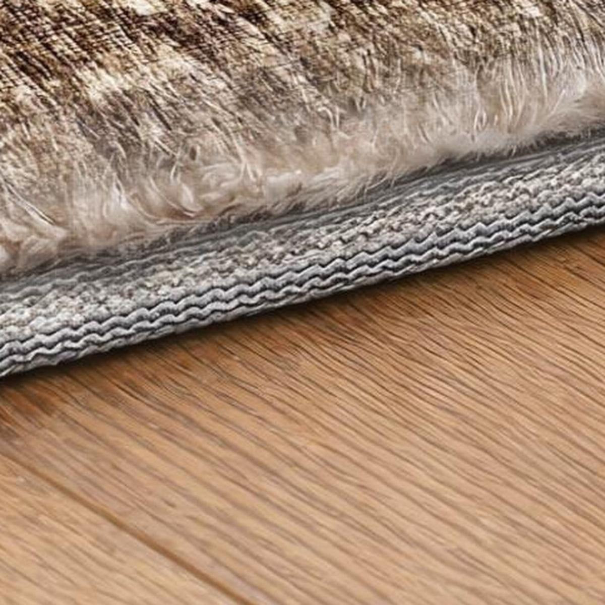 8' X 10' Brown And Ivory Abstract Shag Washable Area Rug With UV Protection - Home & Garden