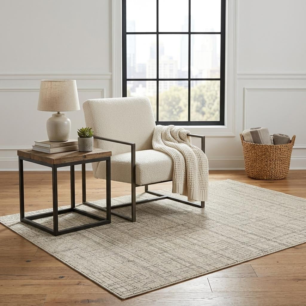 5' X 8' Beige And Brown Geometric Area Rug With Fringe - Home & Garden