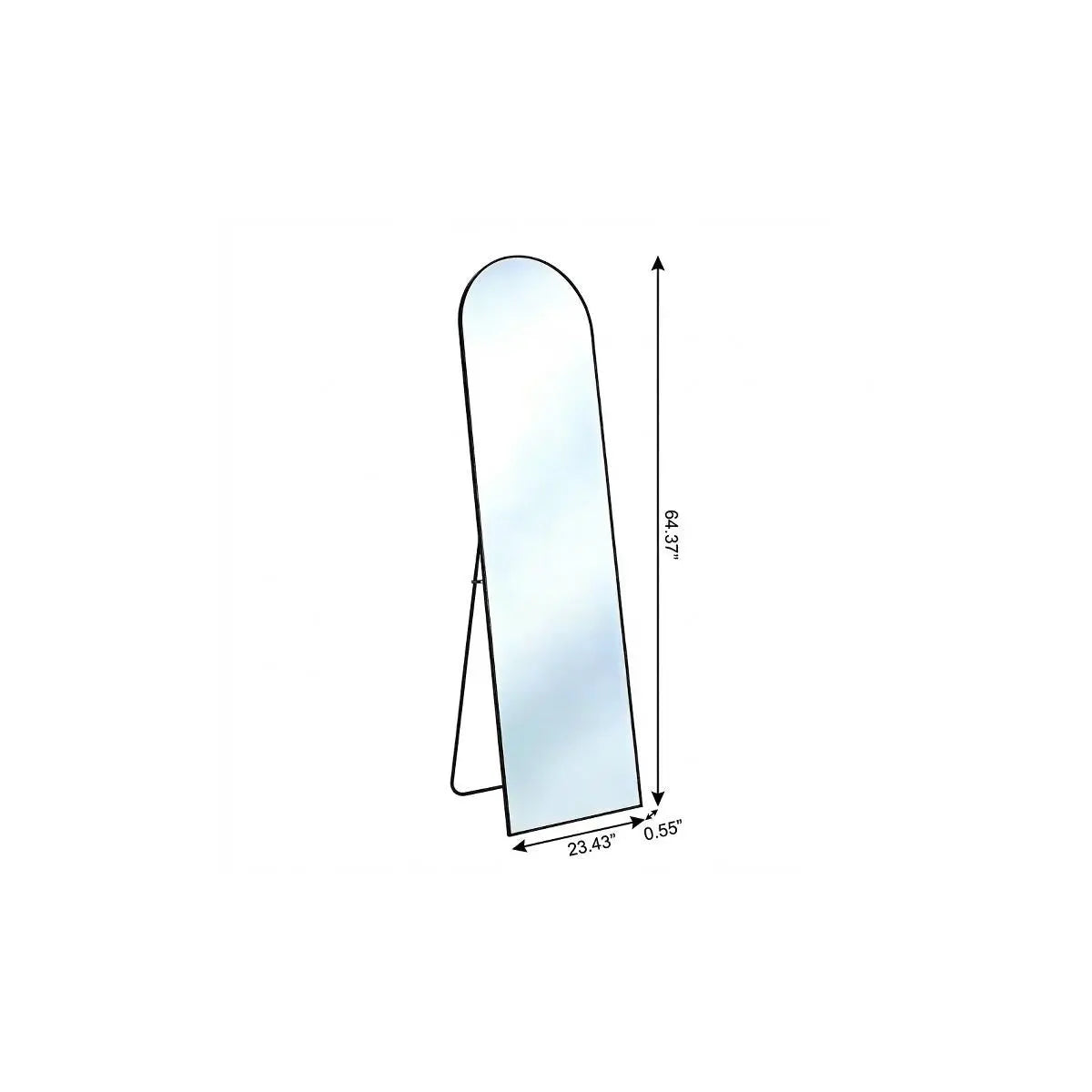 64" Black Aluminum Arch Freestanding And Wall Mounted Framed Full Length Mirror Homeroots Bed & Bath