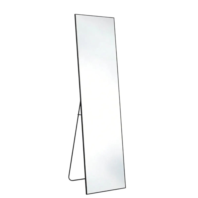 64" Black Aluminum Freestanding And Wall Mounted Framed Full Length Mirror Homeroots Bed & Bath