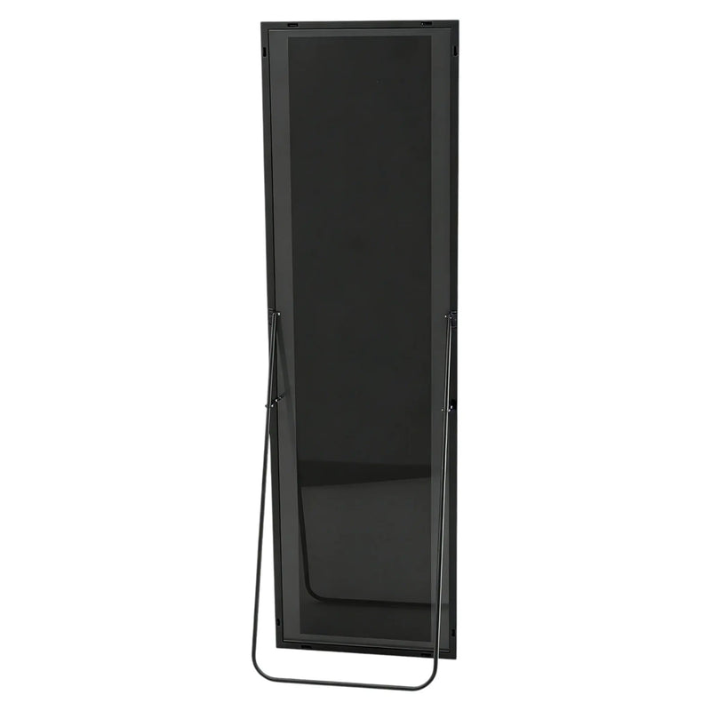 64" Black Aluminum Freestanding And Wall Mounted Framed Full Length Mirror Homeroots Bed & Bath