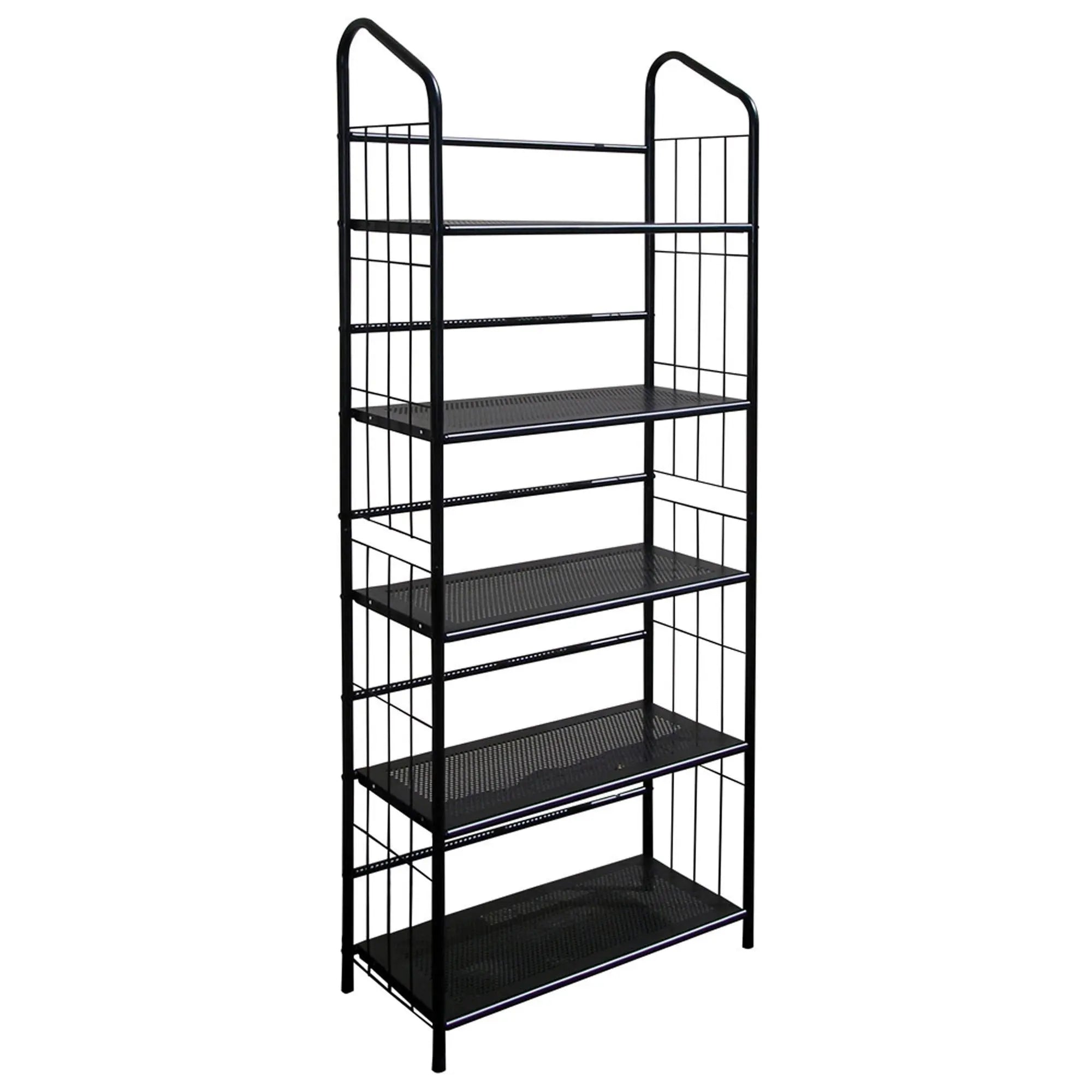 64" Black Metal Five Tier Bookcase Homeroots Office