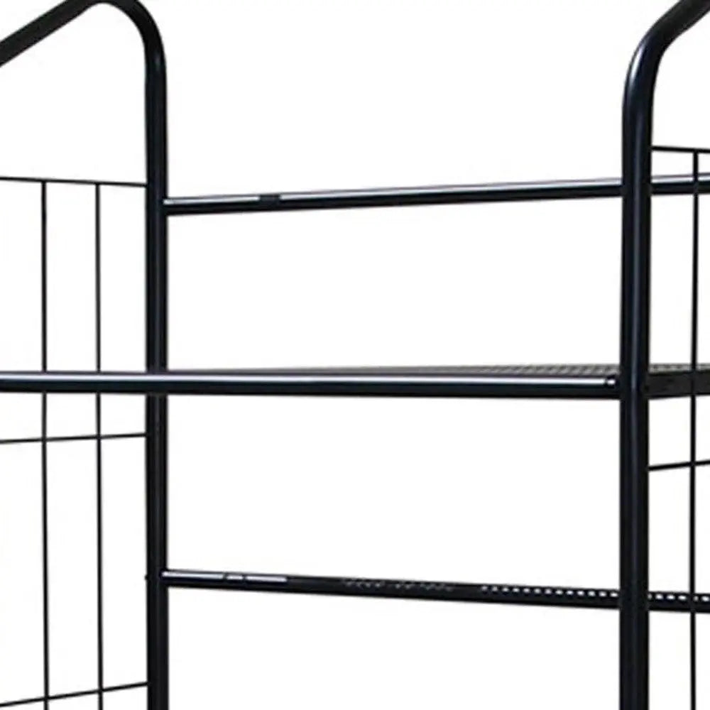 64" Black Metal Five Tier Bookcase Homeroots Office