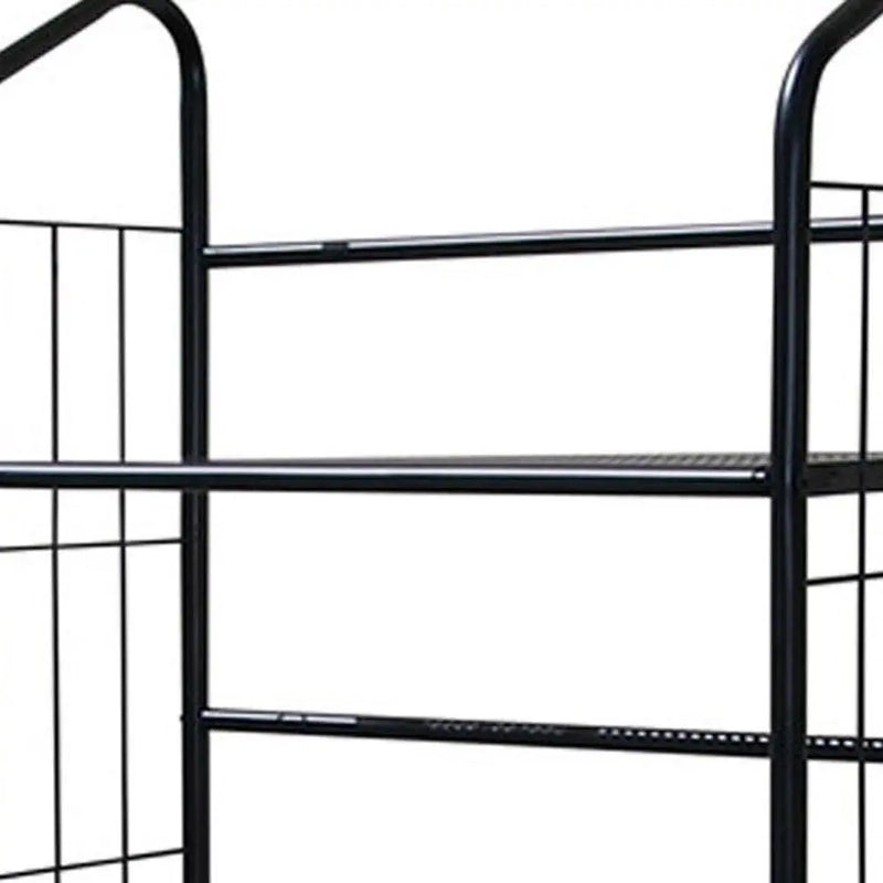 64" Black Metal Five Tier Bookcase Homeroots Office