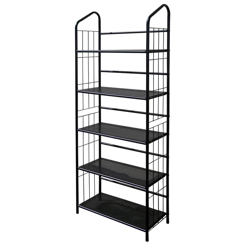 64" Black Metal Five Tier Bookcase Homeroots Office