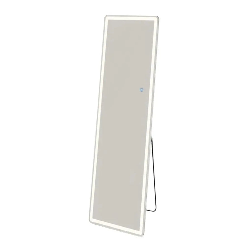 64" Clear Lighted Freestanding and Wall Mount Frameless Full Length Mirror Homeroots Bed & Bath