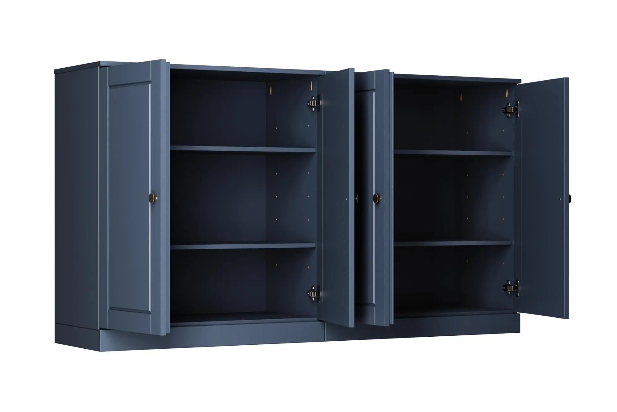 64" French Blue Solid Wood Sideboard With Two Doors Homeroots Kitchen & Dining