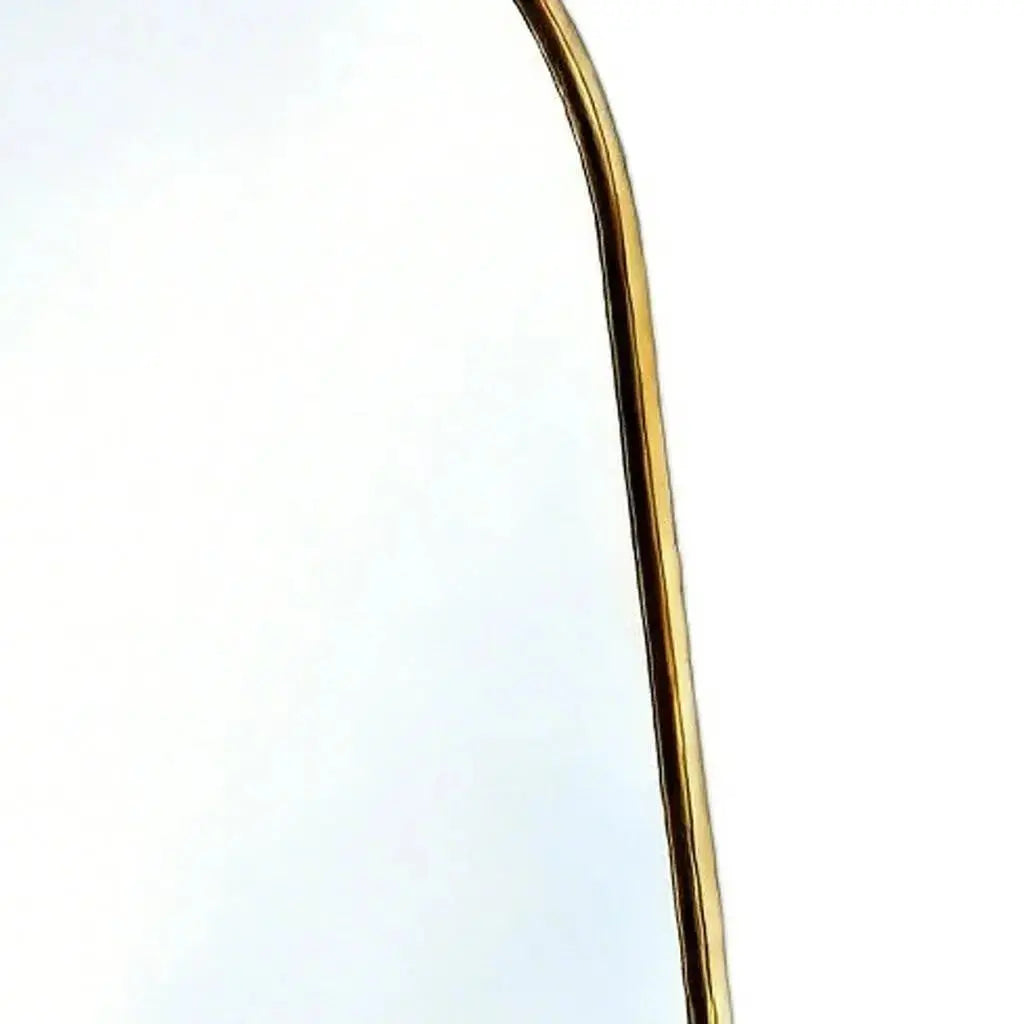 64" Gold Aluminum Arch Freestanding And Wall Mounted Framed Full Length Mirror Homeroots Bed & Bath