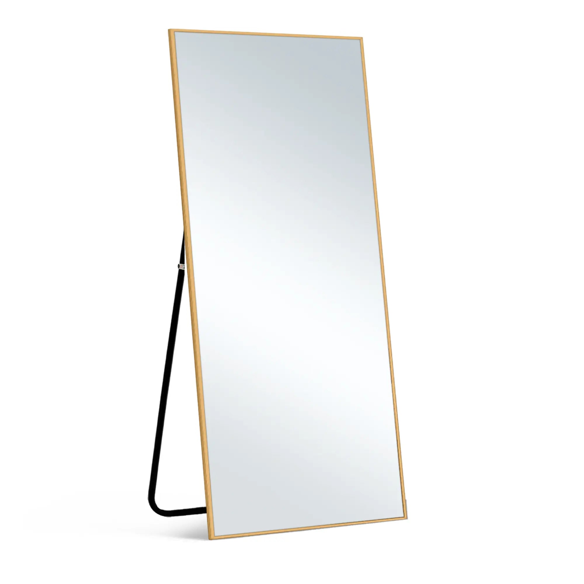 64" Gold Aluminum Freestanding And Wall Mounted Framed Full Length Mirror Homeroots Bed & Bath