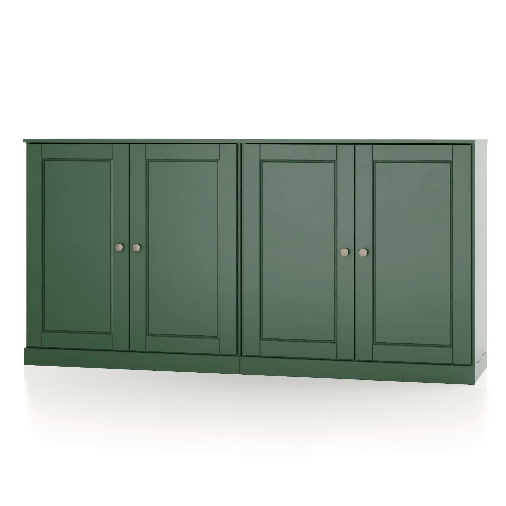 64" Green Solid Wood Sideboard With Two Doors Homeroots Kitchen & Dining