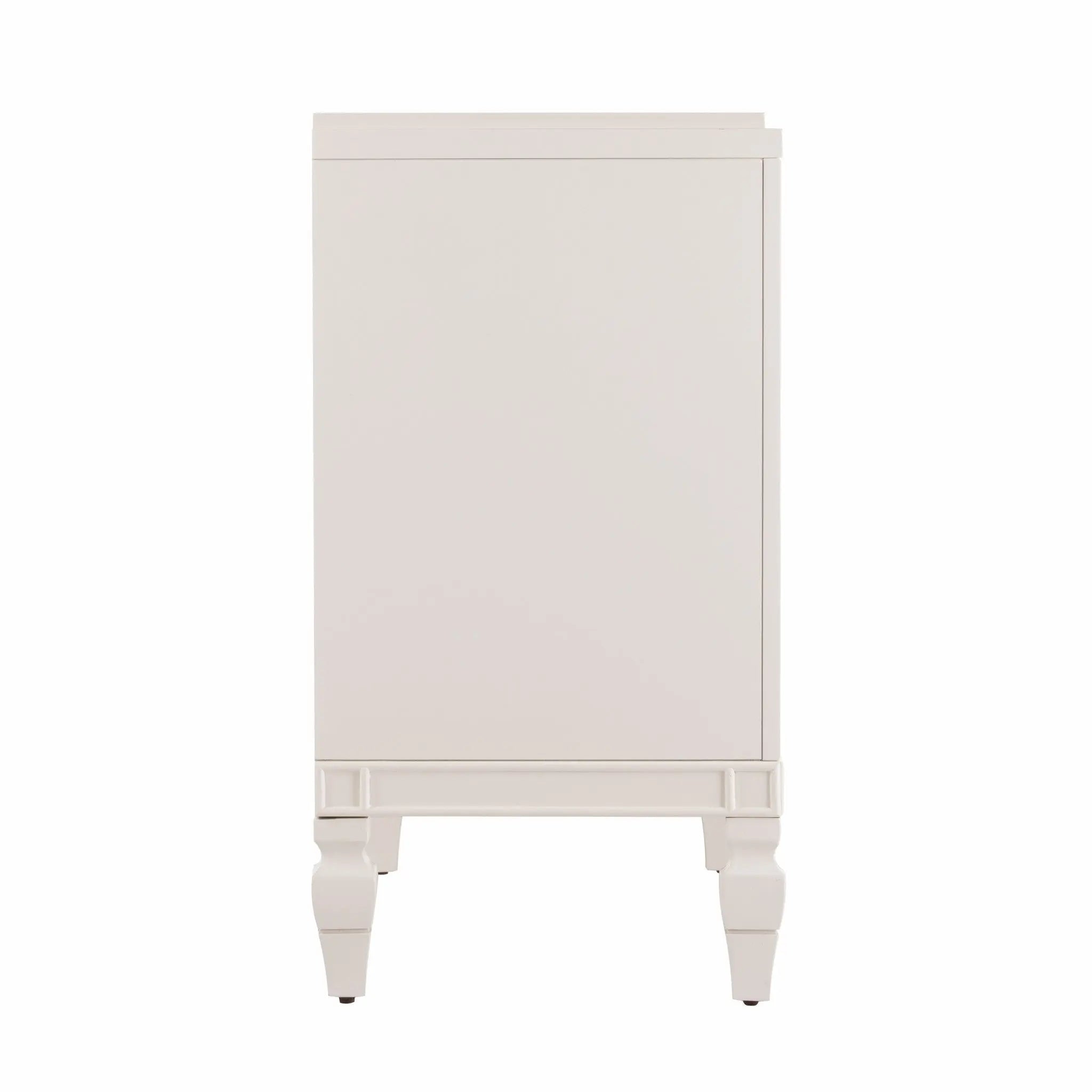 64" White Solid Wood Sideboard with Four Doors Homeroots Kitchen & Dining