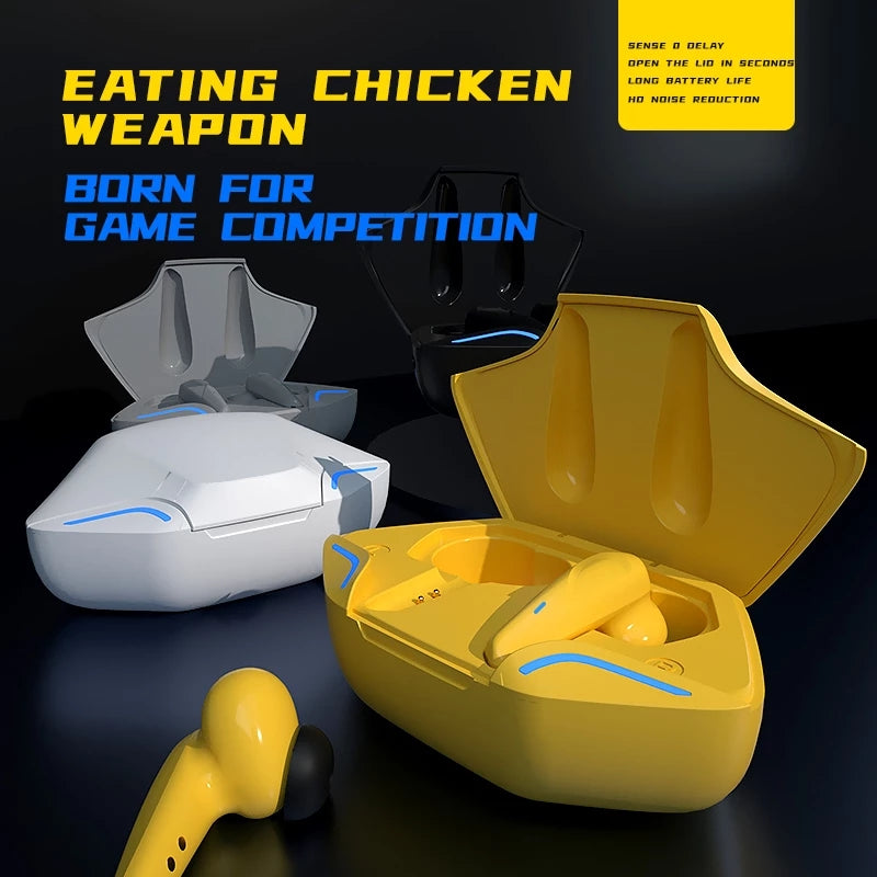 Wireless Earphones Bluetooth 5.0 Gaming Headphones Zero Delay Stereo Earbuds with Charging Box