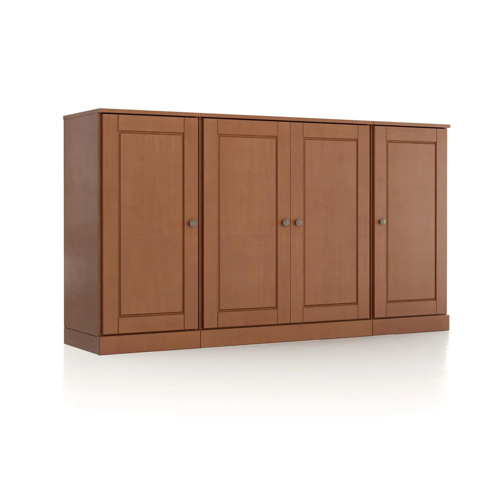 65" Coffee Solid Wood Two Drawer Sideboard With Four Doors Homeroots Kitchen & Dining