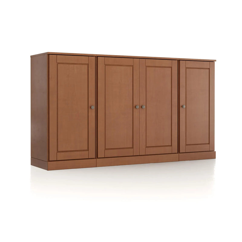 65" Coffee Solid Wood Two Drawer Sideboard With Four Doors Homeroots Kitchen & Dining